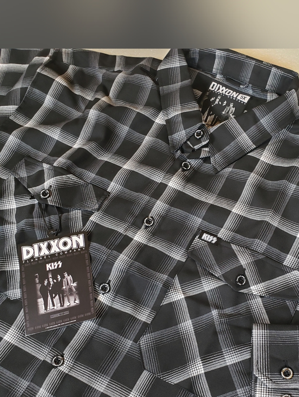 NWT Dixxon Men's 5X 5XL "KISS Dressed To Kill" Flannel Shirt